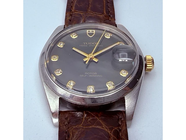 Tudor prince oysterdate rotor automatisch horloge met diamanten indexen - afbeelding 6 van  13