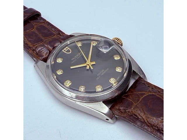 Tudor prince oysterdate rotor automatisch horloge met diamanten indexen - afbeelding 7 van  13