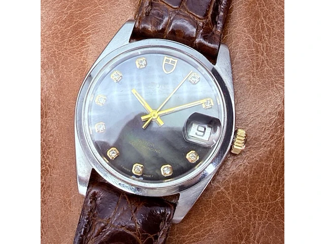 Tudor prince oysterdate rotor automatisch horloge met diamanten indexen - afbeelding 9 van  13