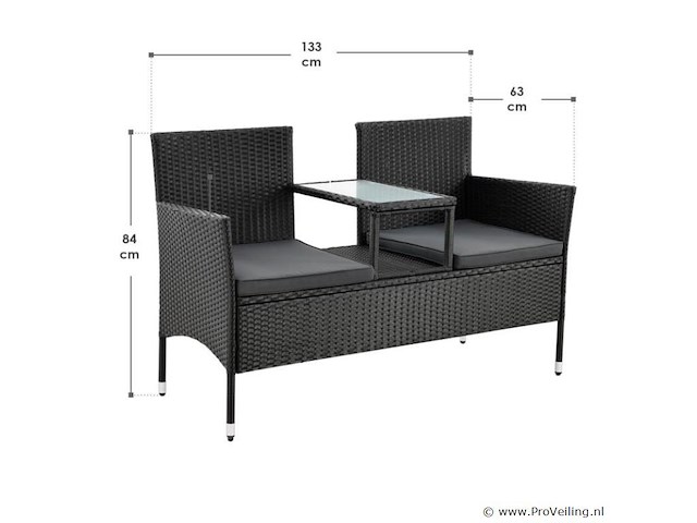 Tuinbank monaco 133x63x84cm - afbeelding 8 van  8