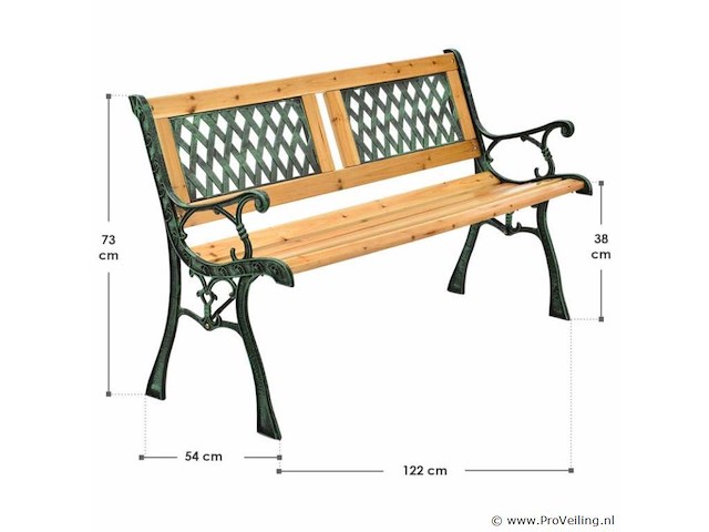 Tuinbank sanremo 122x54x73cm - afbeelding 7 van  12