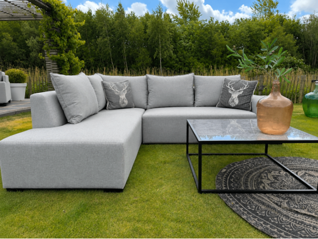 Tuinhoekbank allweather & coffeetable, puglia & piemonte, light grey, 2026 - afbeelding 2 van  4