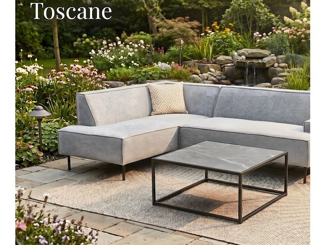 Tuinhoekbank allweather & coffeetable, toscane & aosta, light grey, 2026 - afbeelding 3 van  4