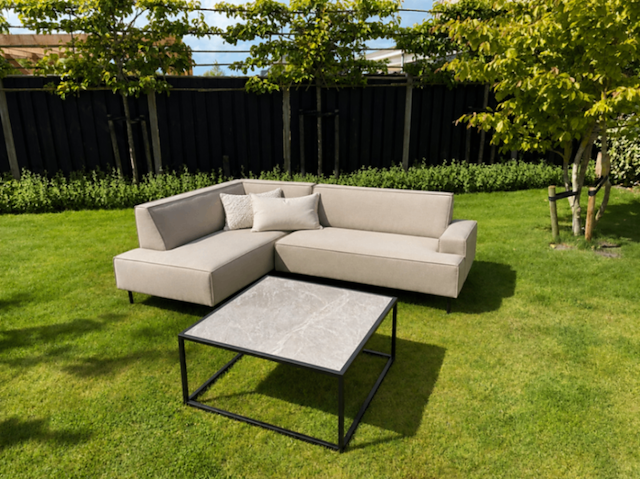 Tuinhoekbank allweather & coffeetable, toscane & aosta, sand, 2026 - afbeelding 1 van  4