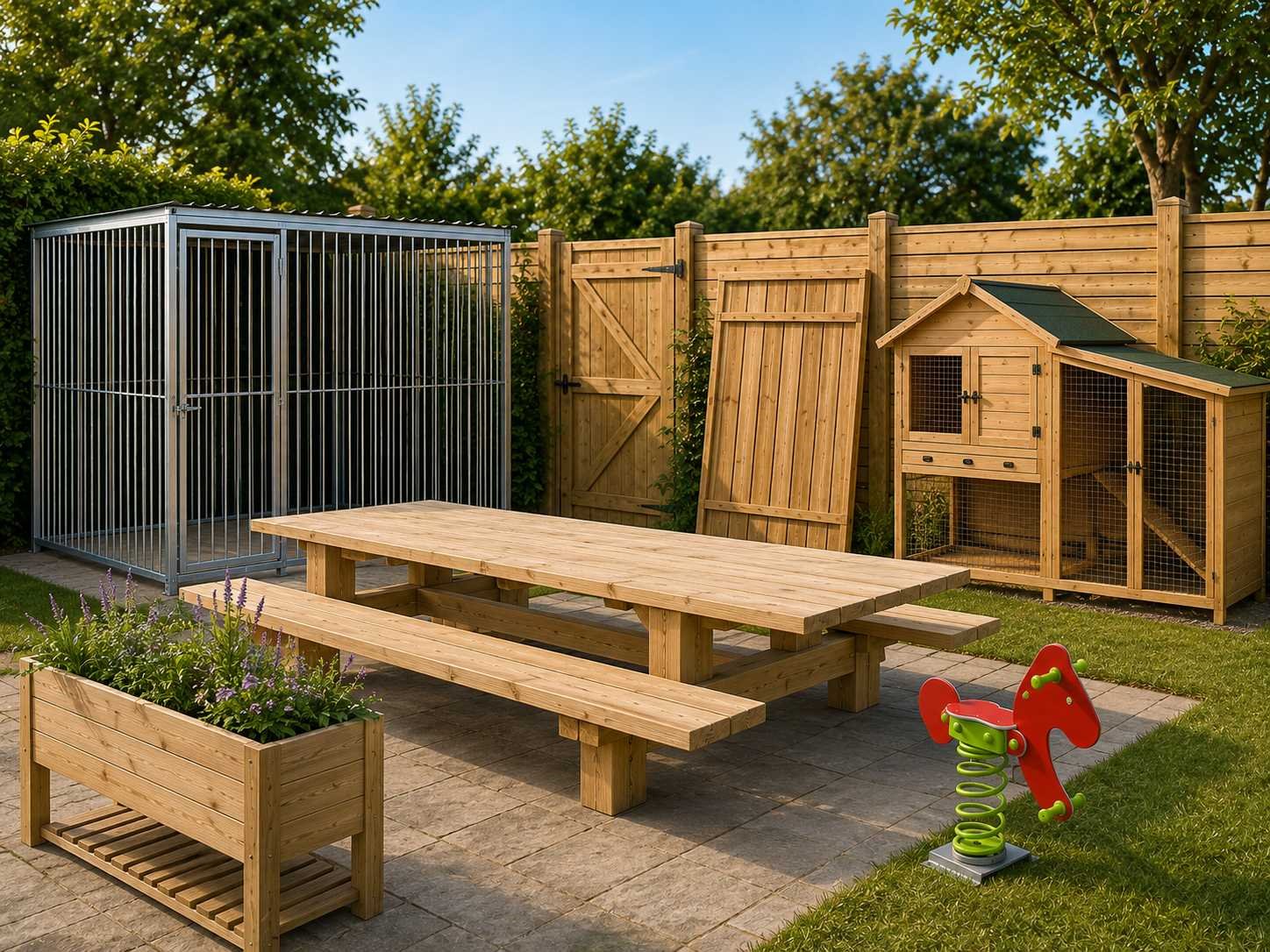 Tuinhout, tuinartikelen en restpartijen