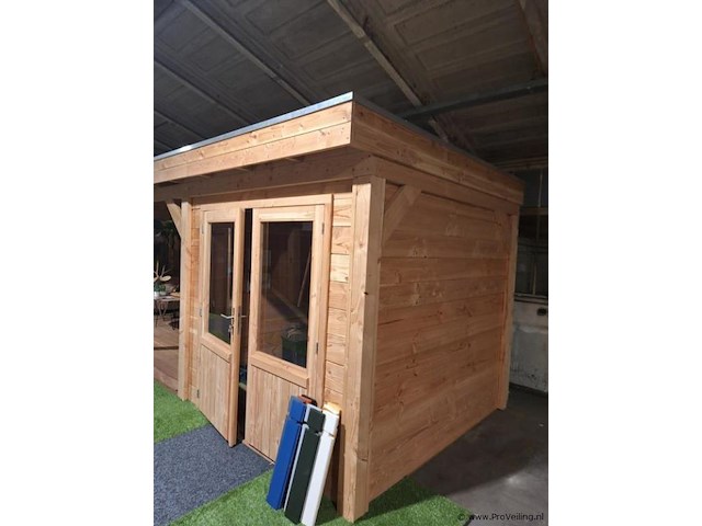 Tuinhuis (douglas) met overkapping - 670x250cm - afbeelding 2 van  10