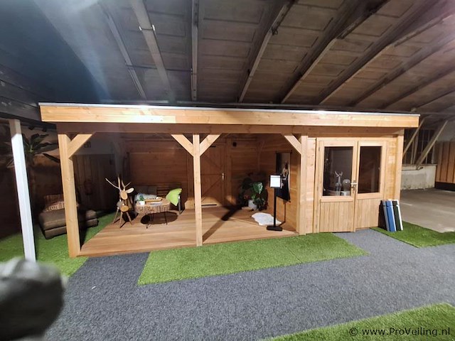 Tuinhuis (douglas) met overkapping - 670x250cm - afbeelding 4 van  10