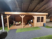 Tuinhuis (douglas) met overkapping - 670x250cm - afbeelding 4 van  10