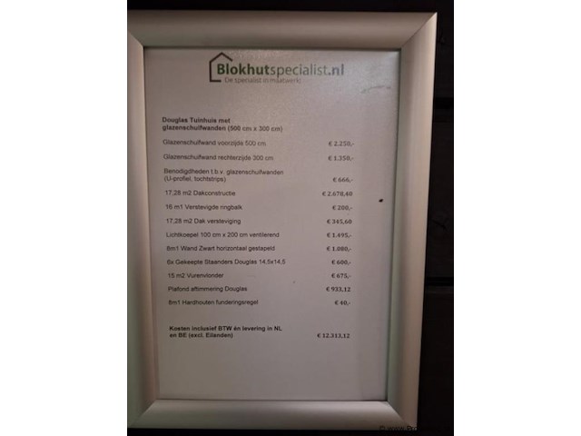 Tuinhuis met glazen schuifwanden - 500x300cm - afbeelding 2 van  12