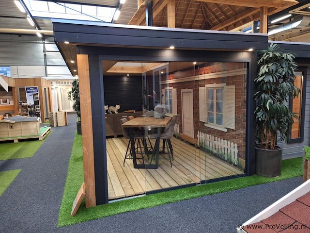 Tuinhuis met glazen schuifwanden - 540x320x247 cm - afbeelding 1 van  12