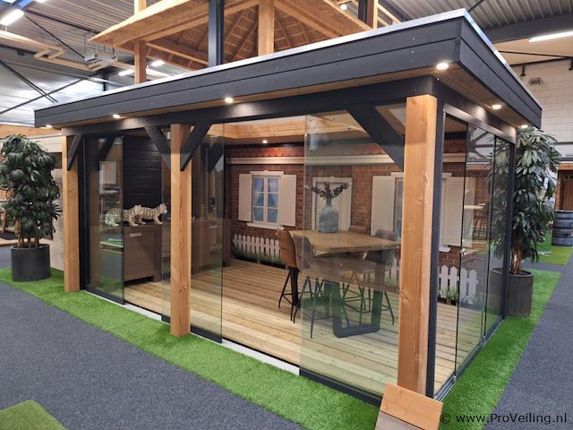 Tuinhuis met glazen schuifwanden - 540x320x247 cm - afbeelding 5 van  12