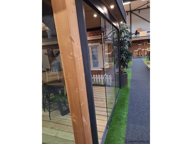 Tuinhuis met glazen schuifwanden - 540x320x247 cm - afbeelding 6 van  12