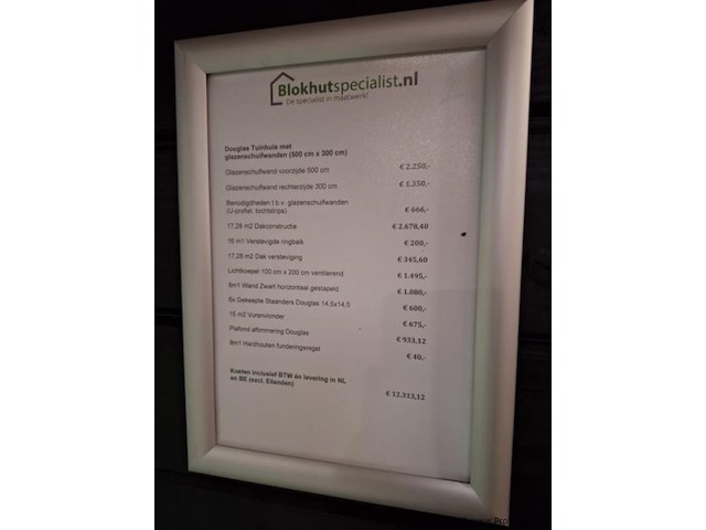 Tuinhuis met glazen schuifwanden - 540x320x247 cm - afbeelding 12 van  12