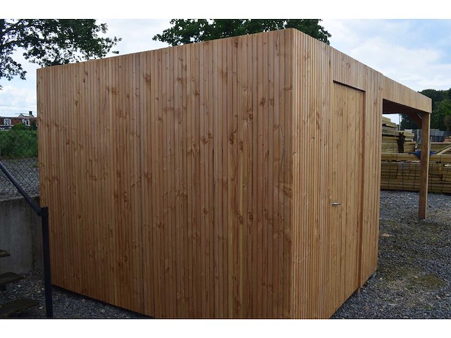 Tuinhuis triple-profiel met overkapping 295x550x240 cm - afbeelding 7 van  8