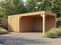 Tuinhuis triple-profiel met overkapping 350x700x240 cm