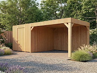 Tuinhuis triple-profiel met overkapping 400x600x240 cm - afbeelding 1 van  14