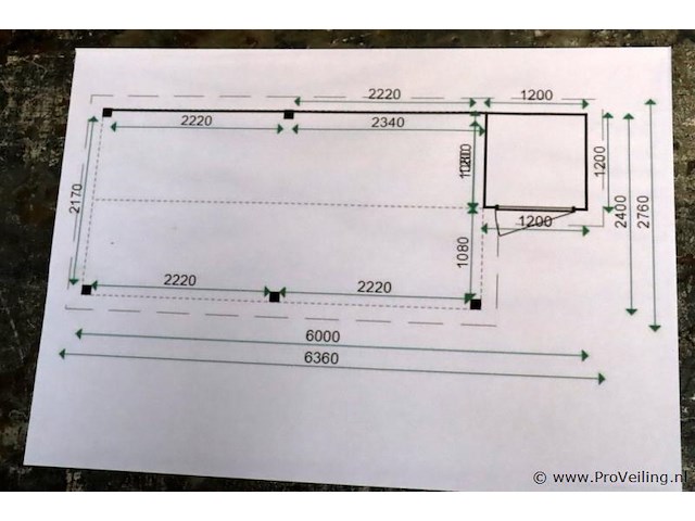 Tuinhuis (vuren) met veranda - 600x240cm - afbeelding 20 van  20