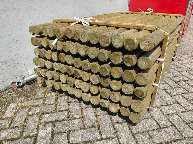 Tuinpalen rondhout met punt 8cm 200 cm (78x) - afbeelding 3 van  4