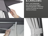 Tuinpaviljoen met stalen frame en zijwanden, leco, grijs / lichtgrijs / antraciet - afbeelding 7 van  8