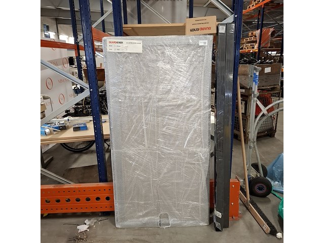 Tuinpoort met 2 palen, composiet, grijs / chroom - afbeelding 1 van  6