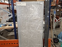 Tuinpoort met 2 palen, composiet, grijs / chroom - afbeelding 1 van  6