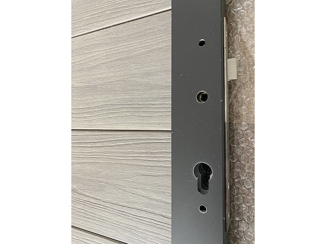 Tuinpoort met 2 palen, composiet, grijs / chroom - afbeelding 4 van  6