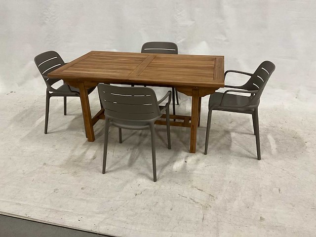 Tuinset 150 cm met 4 stoelen - afbeelding 1 van  4