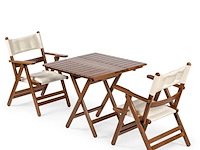 Tuinset, bas, walnoot, creme