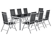 Tuinset / eetset milano 9-delig zilver/grijs - afbeelding 1 van  13