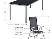 Tuinset / eetset milano 9-delig zilver/grijs - afbeelding 9 van  13