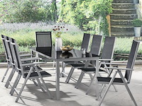 Tuinset / eetset milano 9-delig zilver/grijs - afbeelding 6 van  13