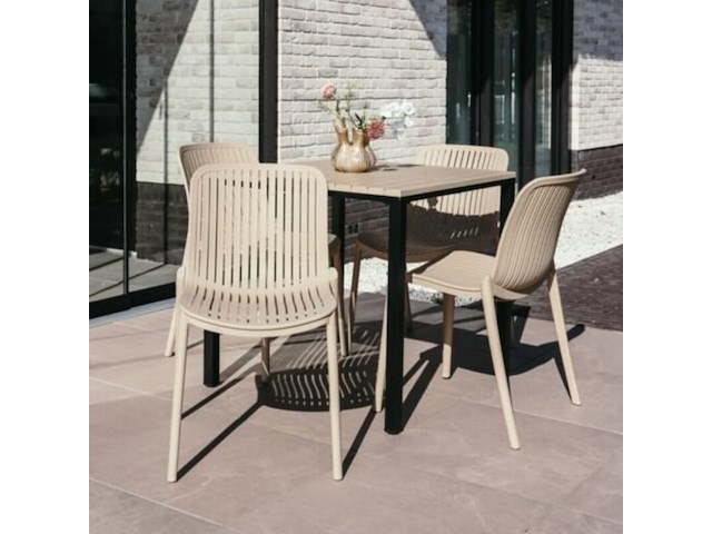 Tuinset garil, 4x tuinstoel garil, 1x tafel veronique, blauw - afbeelding 2 van  3
