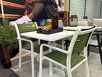 Tuinset jim 2 stoel 1 tafel wit, groen - afbeelding 2 van  7