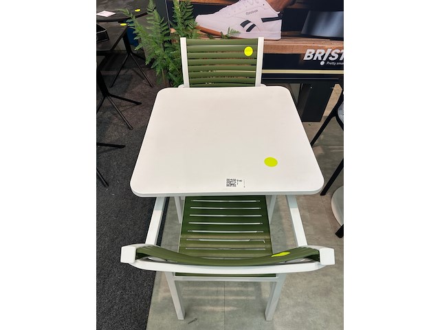 Tuinset jim 2 stoel 1 tafel wit, groen - afbeelding 3 van  7