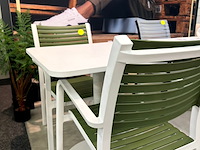 Tuinset jim 2 stoel 1 tafel wit, groen - afbeelding 4 van  7