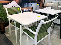 Tuinset jim 2 stoel 1 tafel wit, groen - afbeelding 6 van  7