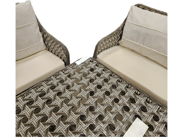 Tuinset, midye double colour, bruin, licht grijs - afbeelding 3 van  4