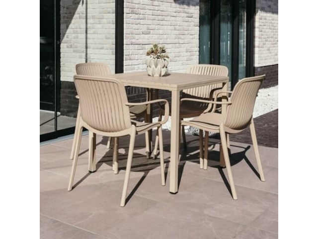 Tuinset milano, 4x tuinstoel milano, 1x tafel veronique - afbeelding 1 van  3