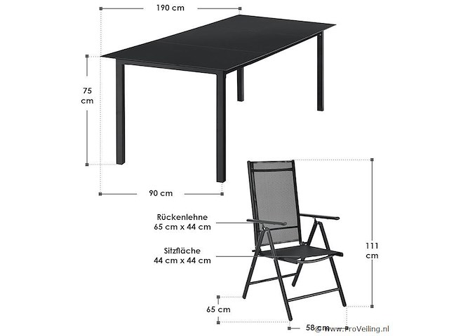 Tuinset milano 9-delig - afbeelding 2 van  10