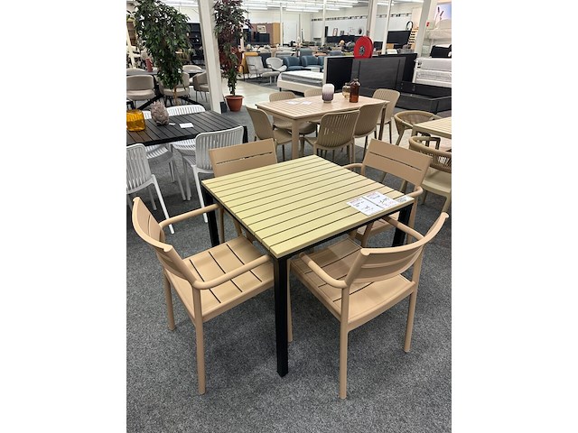 Tuinset timo 4 stoelen 1 tafel, beige - afbeelding 1 van  2