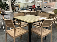 Tuinset timo 4 stoelen 1 tafel, beige - afbeelding 2 van  2