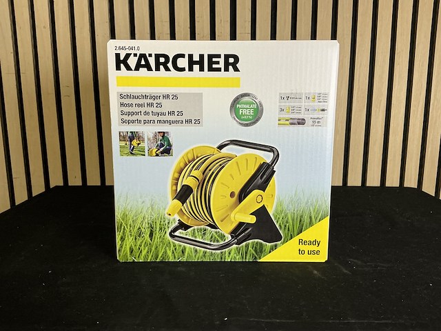 Tuinslang met haspel kärcher, hr 25, geel zwart - afbeelding 1 van  4