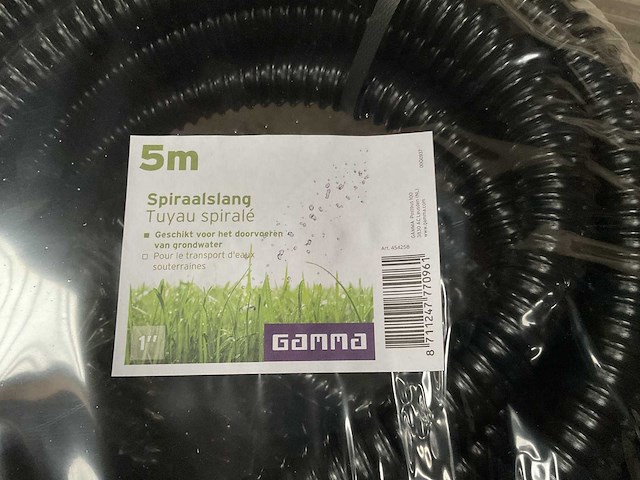 Tuinslang zwart kunststof 5 meter 1 inch/25 mm (78x) - afbeelding 2 van  2