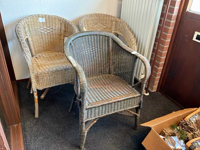 Tuinstoelen riet (3x) - afbeelding 1 van  3