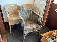 Tuinstoelen riet (3x)
