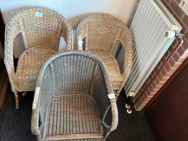 Tuinstoelen riet (3x) - afbeelding 2 van  3