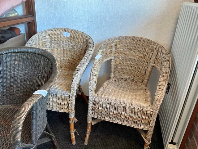 Tuinstoelen riet (3x) - afbeelding 3 van  3