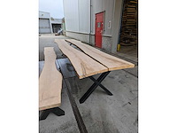 Tuintafel boomstamplanken 430 x 100 x 78cm - afbeelding 2 van  3