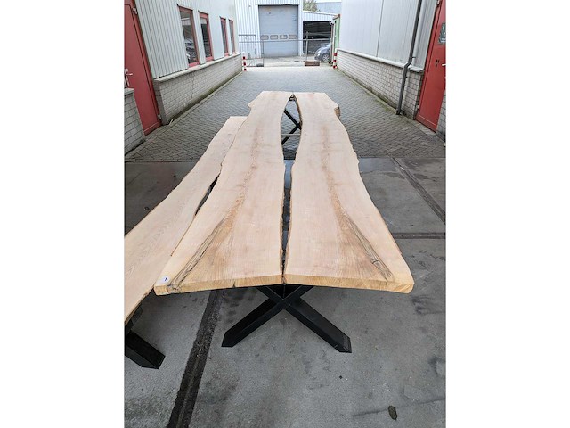 Tuintafel boomstamplanken 430 x 100 x 78cm - afbeelding 3 van  3