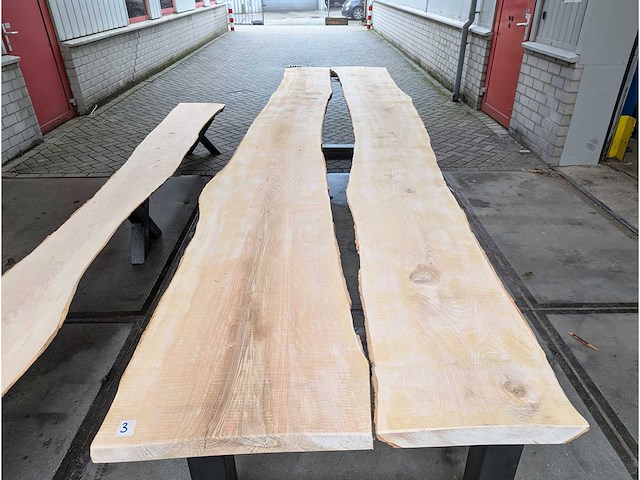 Tuintafel boomstamtafel 430 x 100 x 78cm - afbeelding 2 van  3